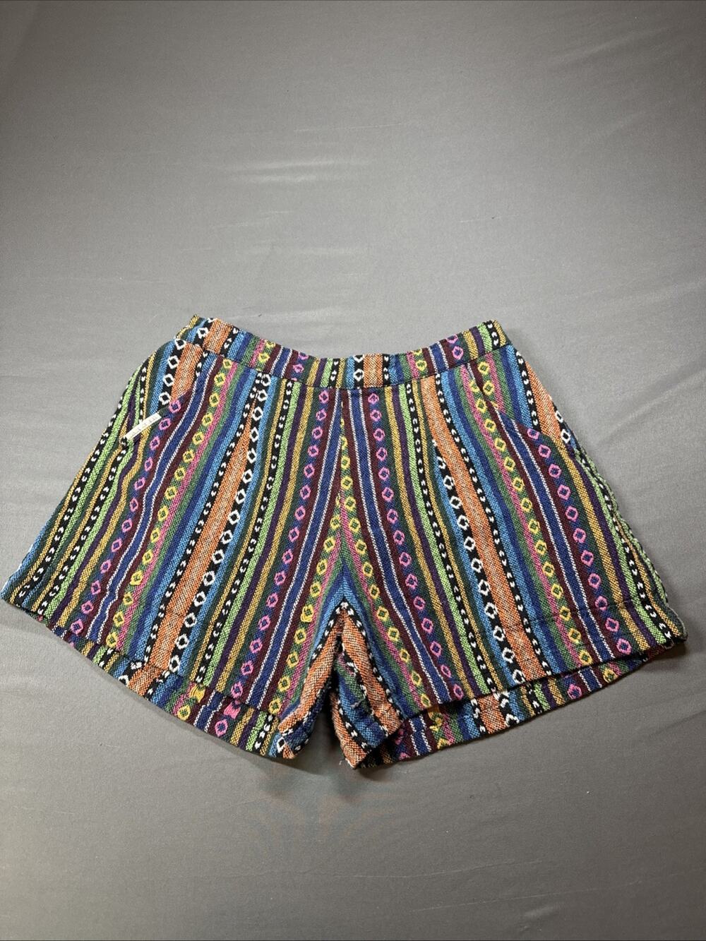 Color of Heat Aztec Tribal Print Boho Hippie Unisex Shorts Coogi Style Size Med
